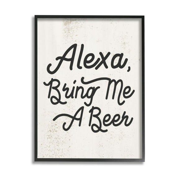 Stupell Industries Alexa Bring Me Beer Distressed Kitchen Sign Design by Daphne Polselli