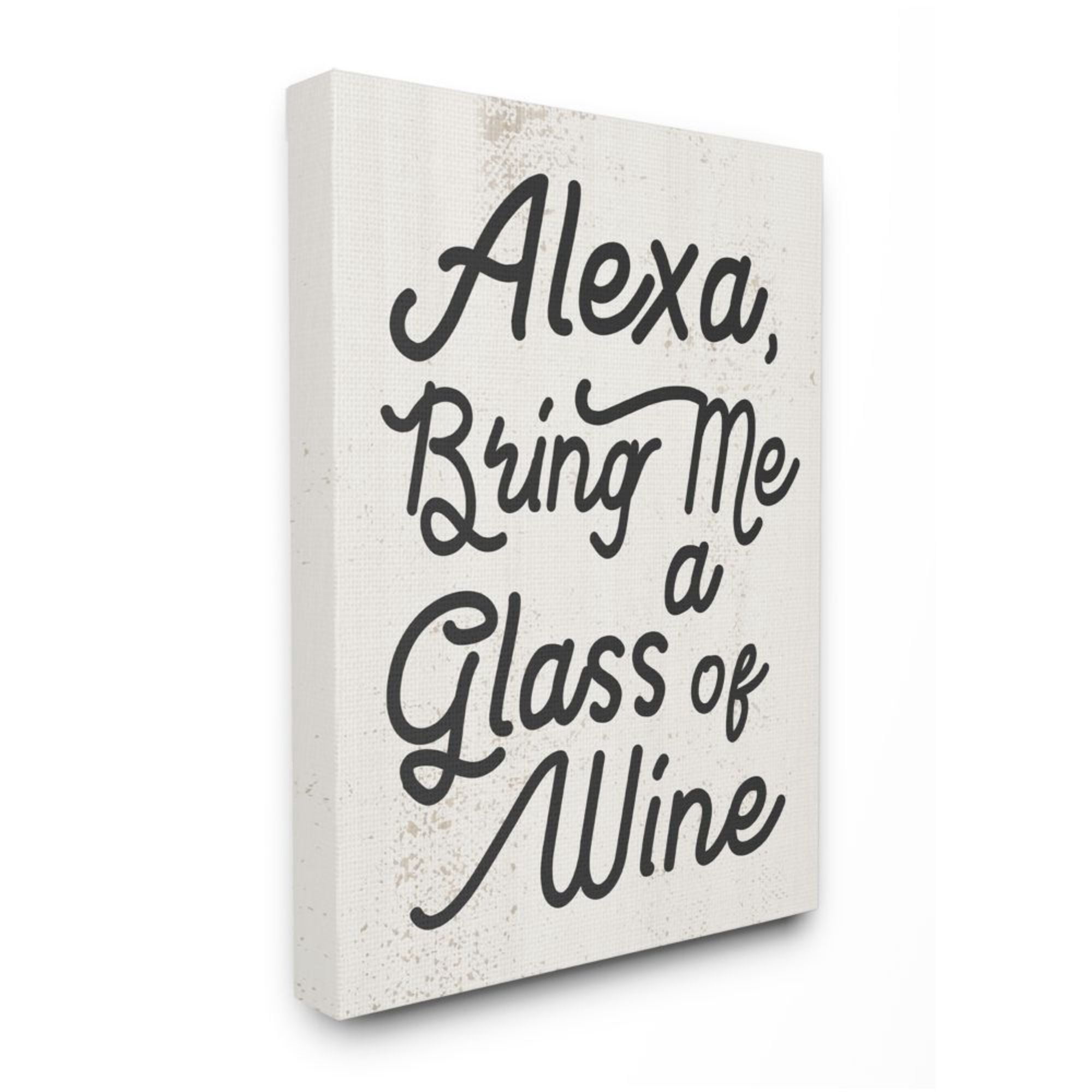 Stupell Industries Alexa Bring Me Wine Distressed Kitchen Sign Design by Daphne Polselli, 16" x 20"