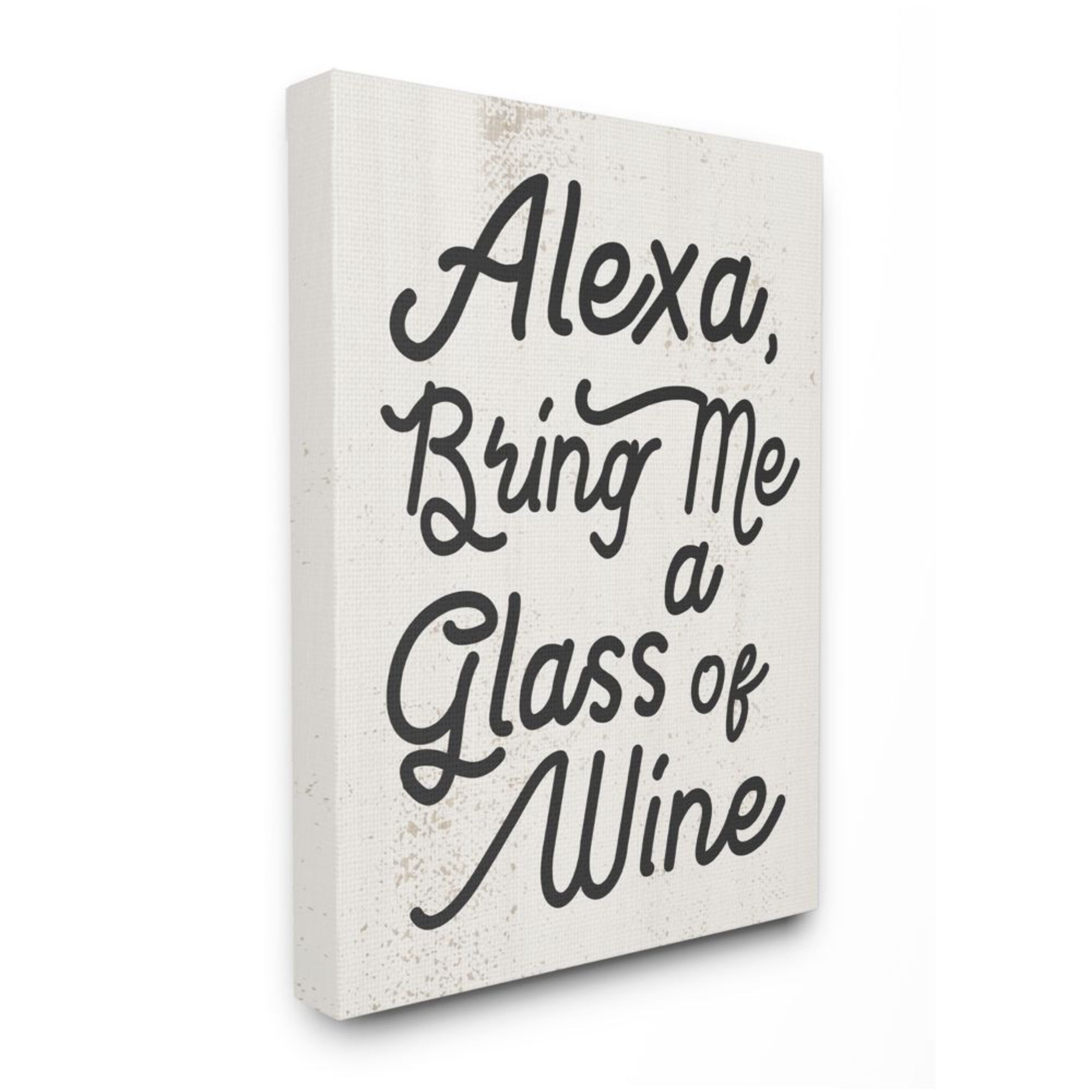 Stupell Industries Alexa Bring Me Wine Distressed Kitchen Sign Design by Daphne Polselli, 24" x 30"
