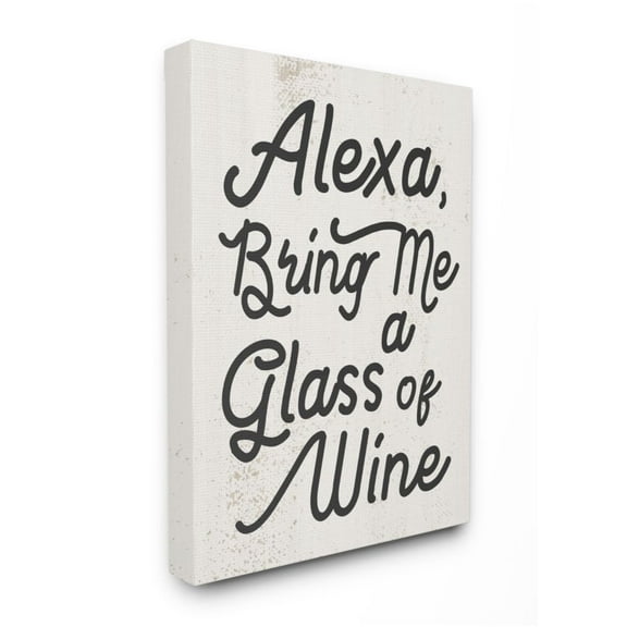 Stupell Industries Alexa Bring Me Wine Distressed Kitchen Sign Design by Daphne Polselli, 36" x 48"