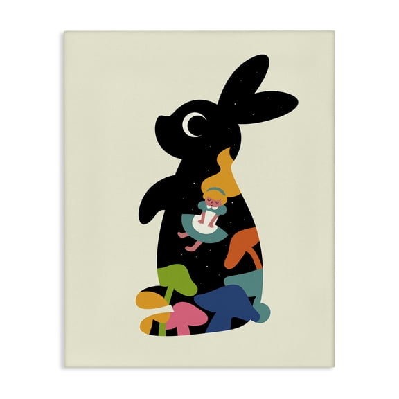Stupell Industries Alice Story Themed Rabbit Animals Painting Wrapped Canvas Canvas Art Print Wall Art, 16 x 20
