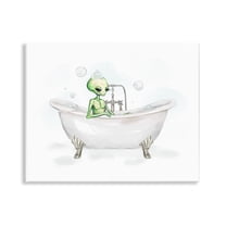 Stupell Industries Alien Bubble Bath Typography Painting Unframed Art Print Wall Art, 14 x 11