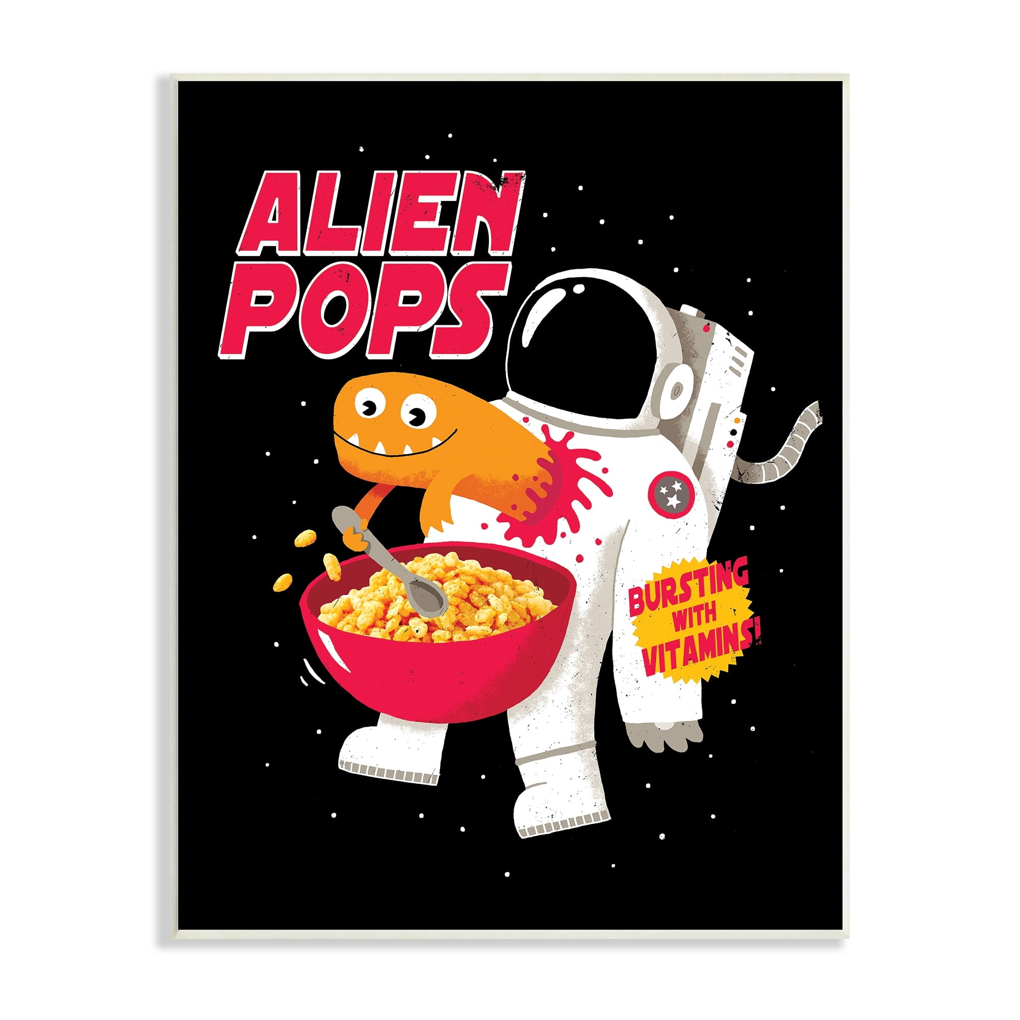 Stupell Industries Alien Pops Cartoon Cereal Framed Wall Art 11x14