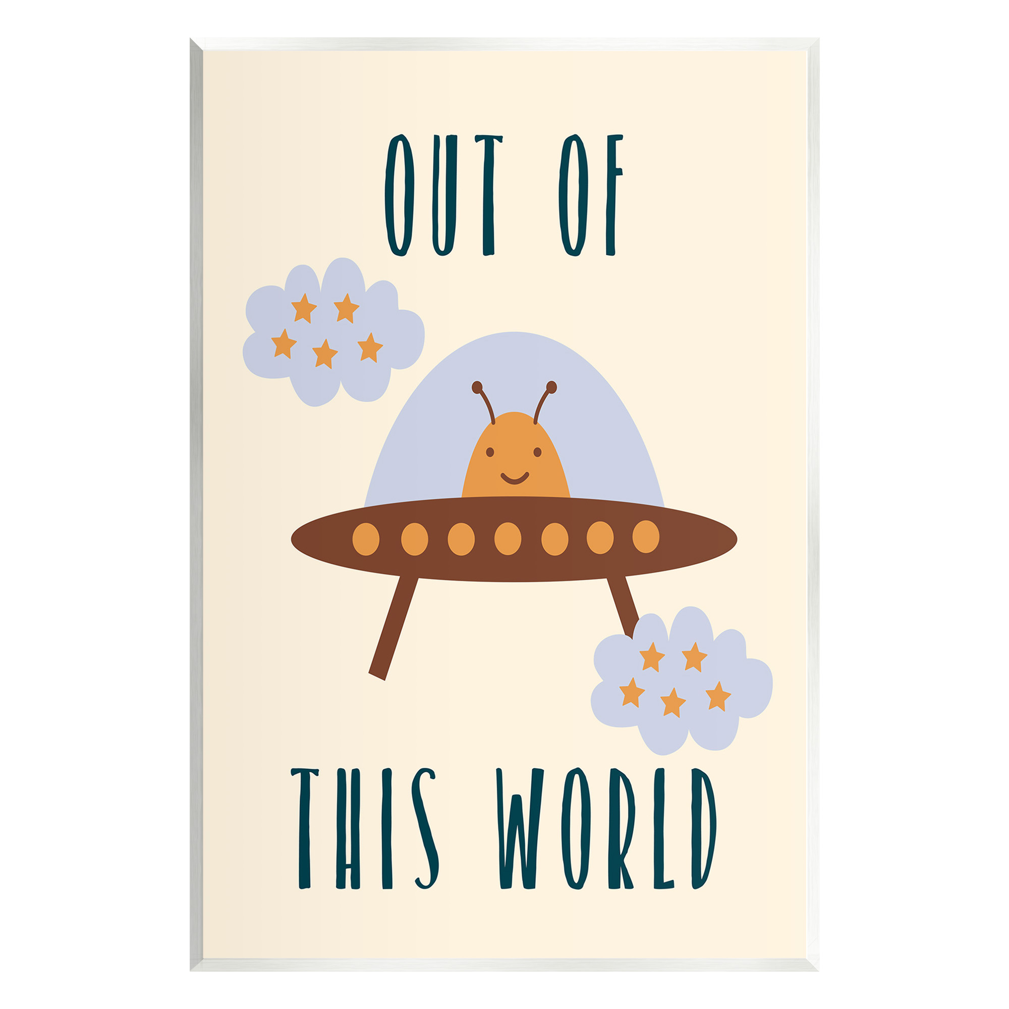 Stupell Industries Alien Spaceship Phrase Fairy Tales & Fantasy Painting Unframed Art Print Wall Art, 10 x 15