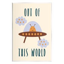 Stupell Industries Alien Spaceship Phrase Fairy Tales & Fantasy Painting Unframed Art Print Wall Art, 10 x 15