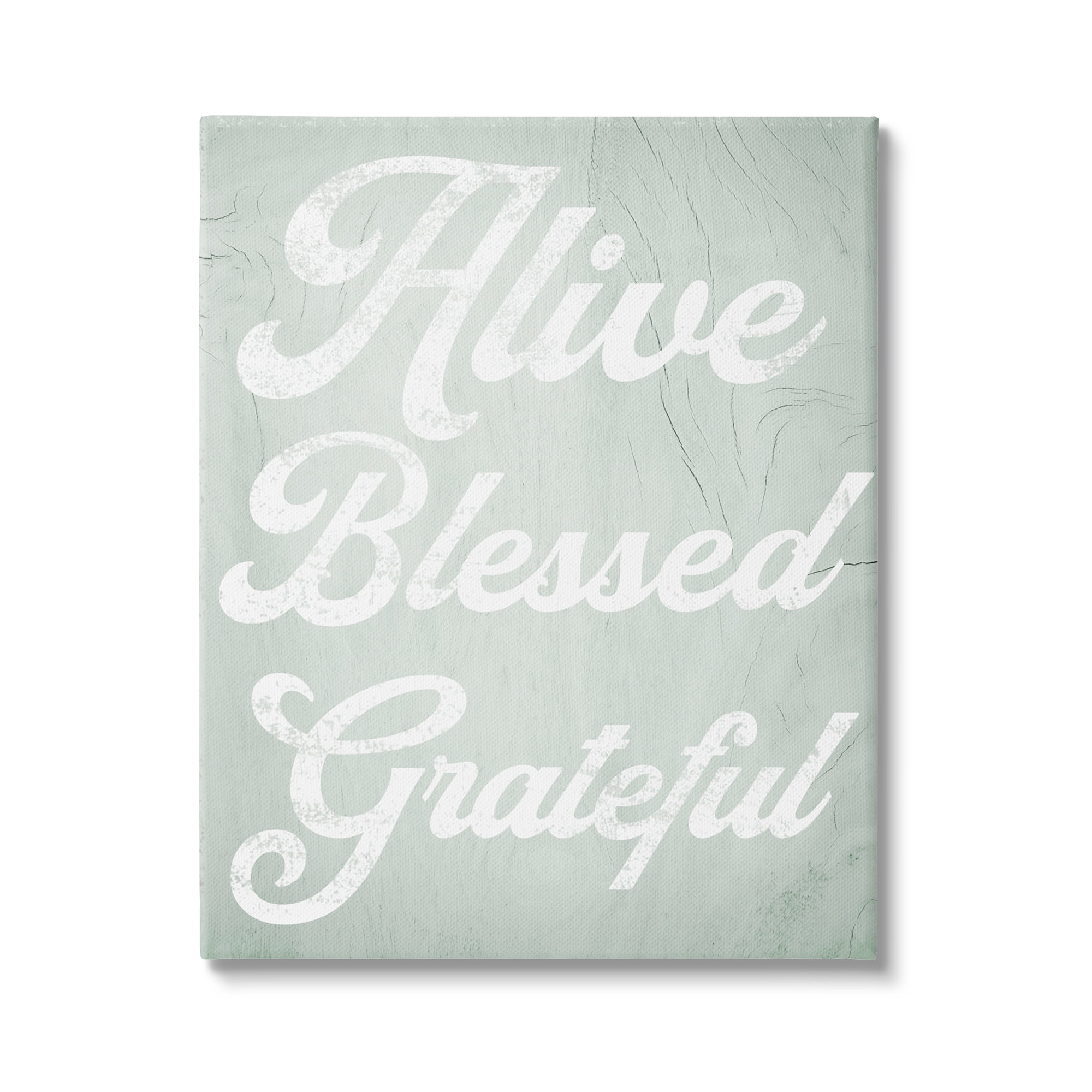 Stupell Industries Alive Blessed Grateful Vintage Tree Pattern Phrase Graphic Art Gallery Wrapped Canvas Print Wall Art, Design by Daphne Polselli
