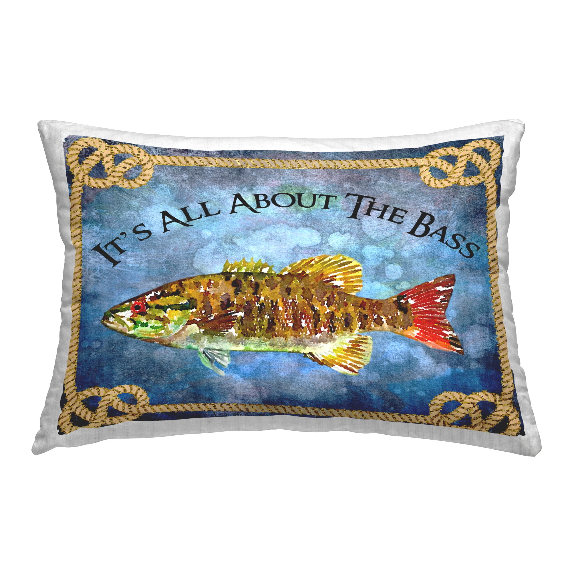 Stupell Industries All About Bass Fish Decorative Printed Throw Pillow Design by Jill Meyer