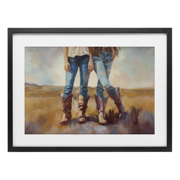 Stupell Industries All About The Cowboy Boots Black Framed Print Under Glass design by Ramona Murdock, 17 x 23