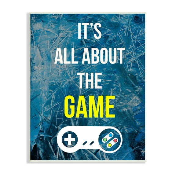 Stupell Industries All About The Game Vintage Controller Gamer Sign Graphic Art Unframed Art Print Wall Art, Design by Annie Warren