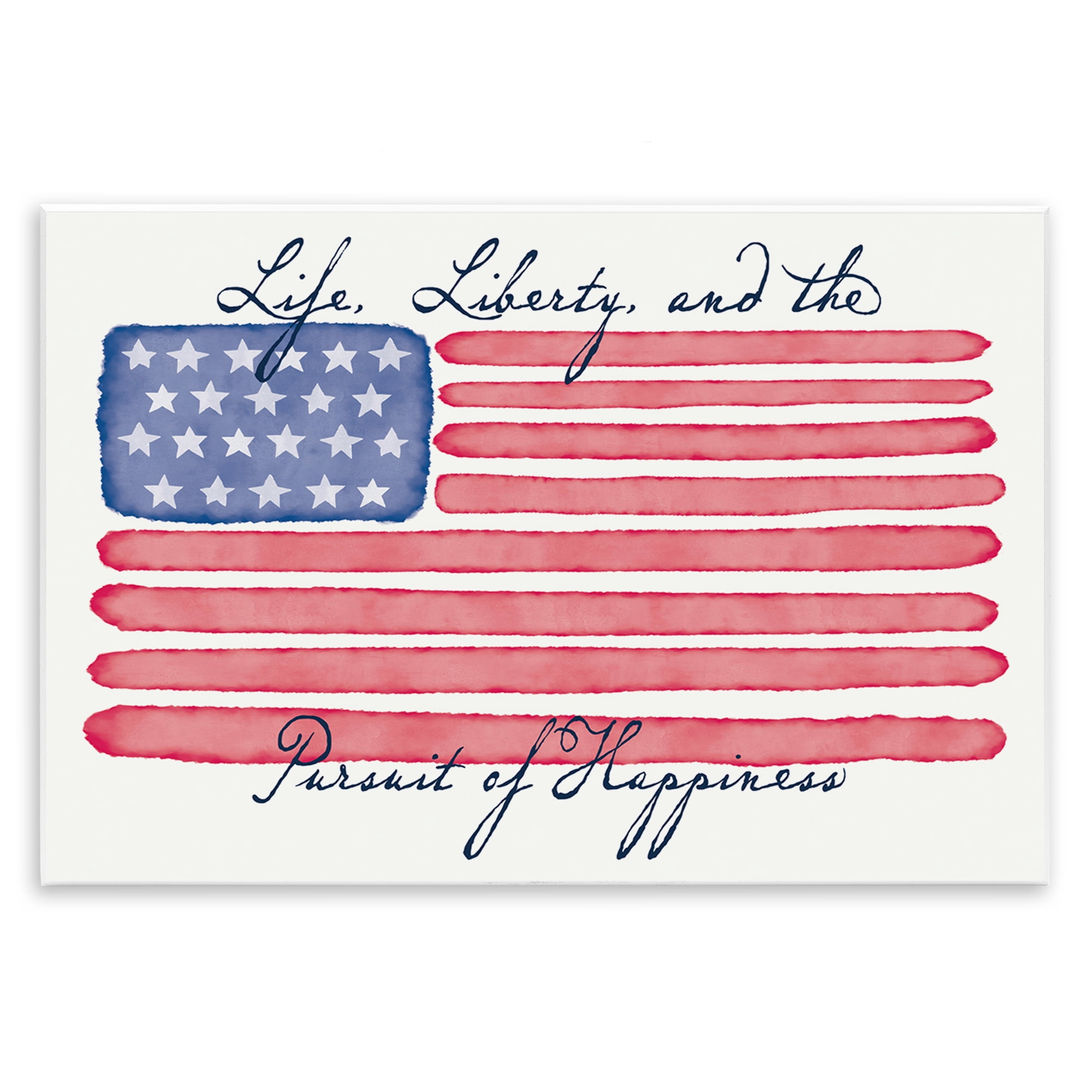 Stupell Industries All American Patriotic Phrase Patriotic Painting Unframed Art Print Wall Art, 15 x 10
