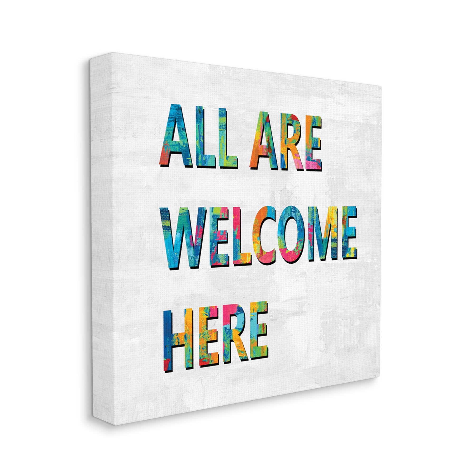 Stupell Industries All Are Welcome Here Phrase Fun Bold Typography, 36 x 36, Designed by Jamie MacDowell