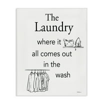 Stupell Industries All Comes Out Laundry Bath & Laundry Painting Wrapped Canvas Art Print Wall Art, 16 x 20