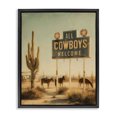 thumbnail image 1 of Stupell Industries Rustic Lodge All Cowboys Welcome Desert Black Floating Frame Canvas Art, 17 x 21, by Arlington Prints, 1 of 8