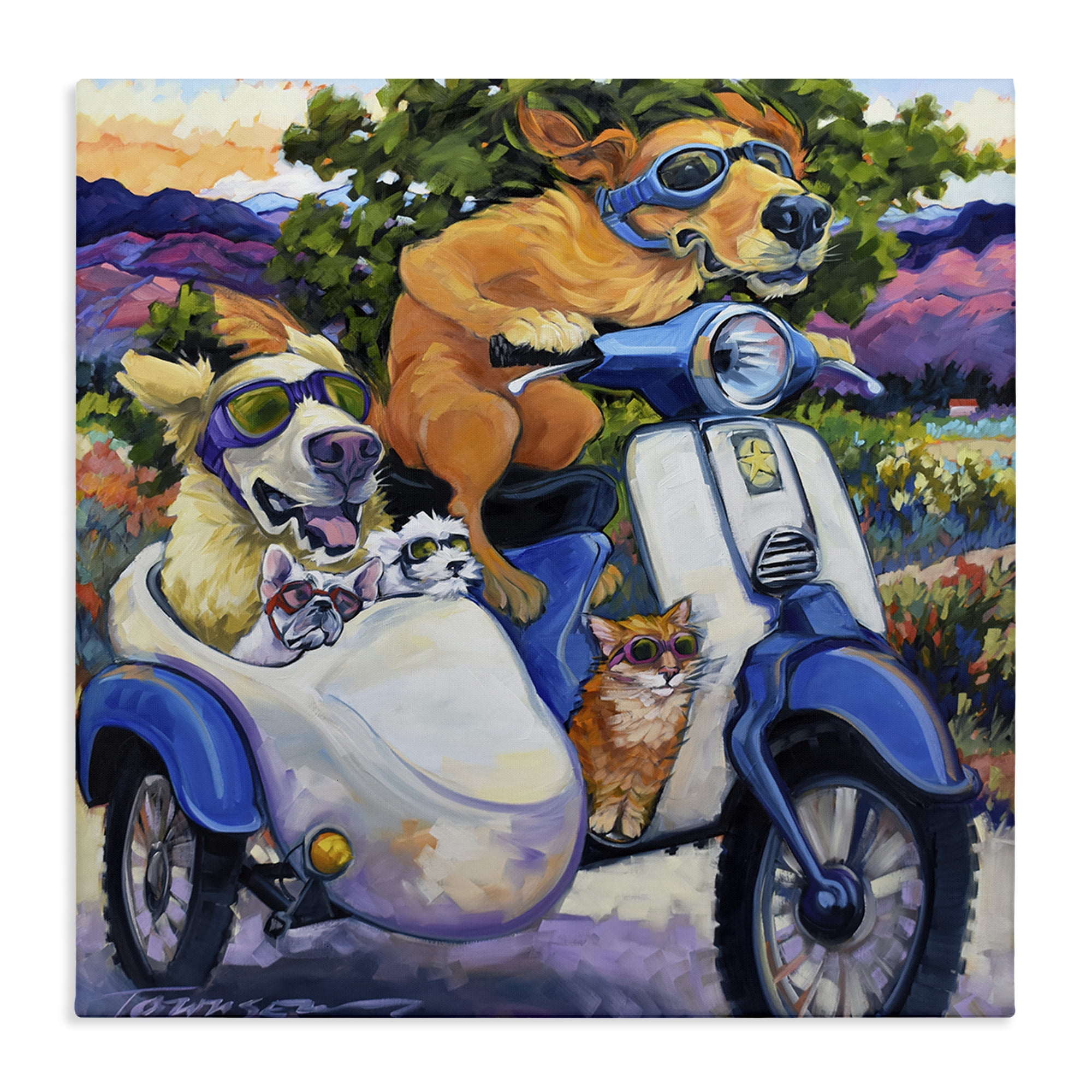 Stupell Industries All Doggled Up Sidecar Canvas Wall Art, design by CR Townsend