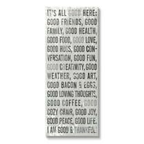Stupell Industries All Good Here Phrases Inspirational Painting Gallery Wrapped Canvas Print Wall Art, 10 x 24