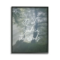 Stupell Industries All Good In Woods Landscape Painting Black Framed Art Print Wall Art, 11 x 14