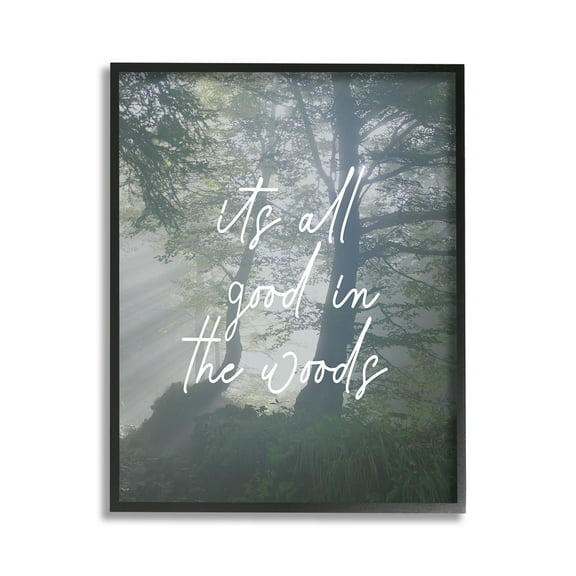 Stupell Industries All Good In Woods Landscape Painting Black Framed Art Print Wall Art, 11 x 14