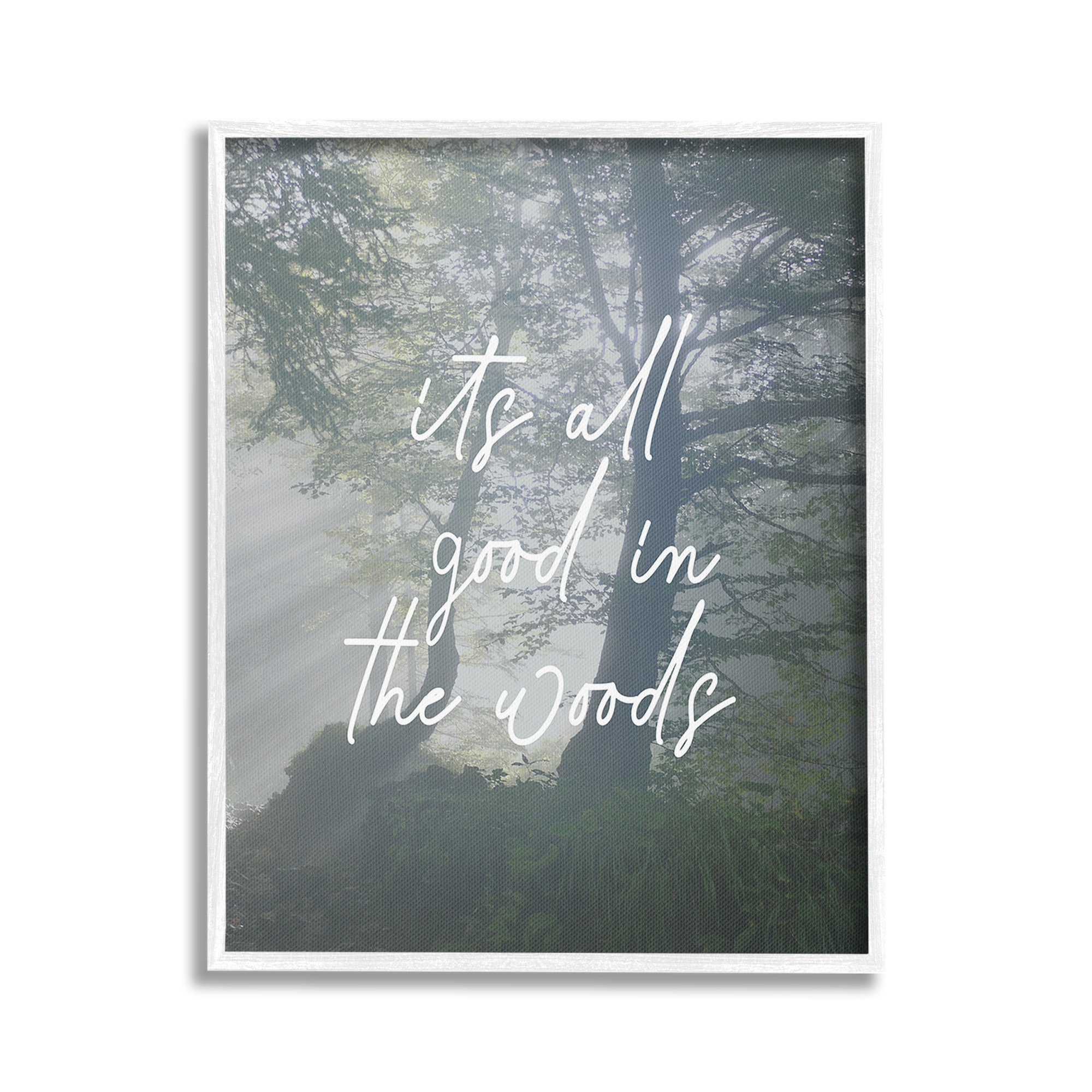 Stupell Industries All Good In Woods Landscape Painting White Framed Art Print Wall Art, 16 x 20