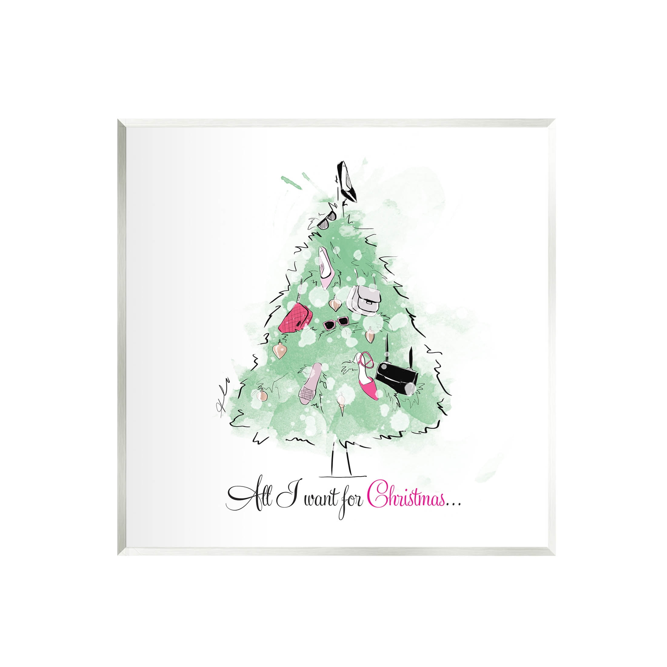 Stupell Industries All I want For Christmas Fashion Graphic Art Unframed Art Print Wall Art, Design by Alison Petrie