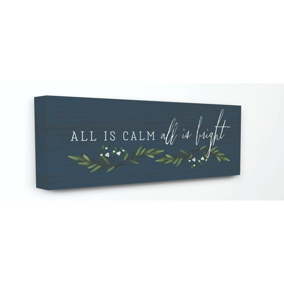Stupell Industries All Is Calm Blue Holiday Christmas Word DesignCanvas Wall Art By Artist Tammy Apple