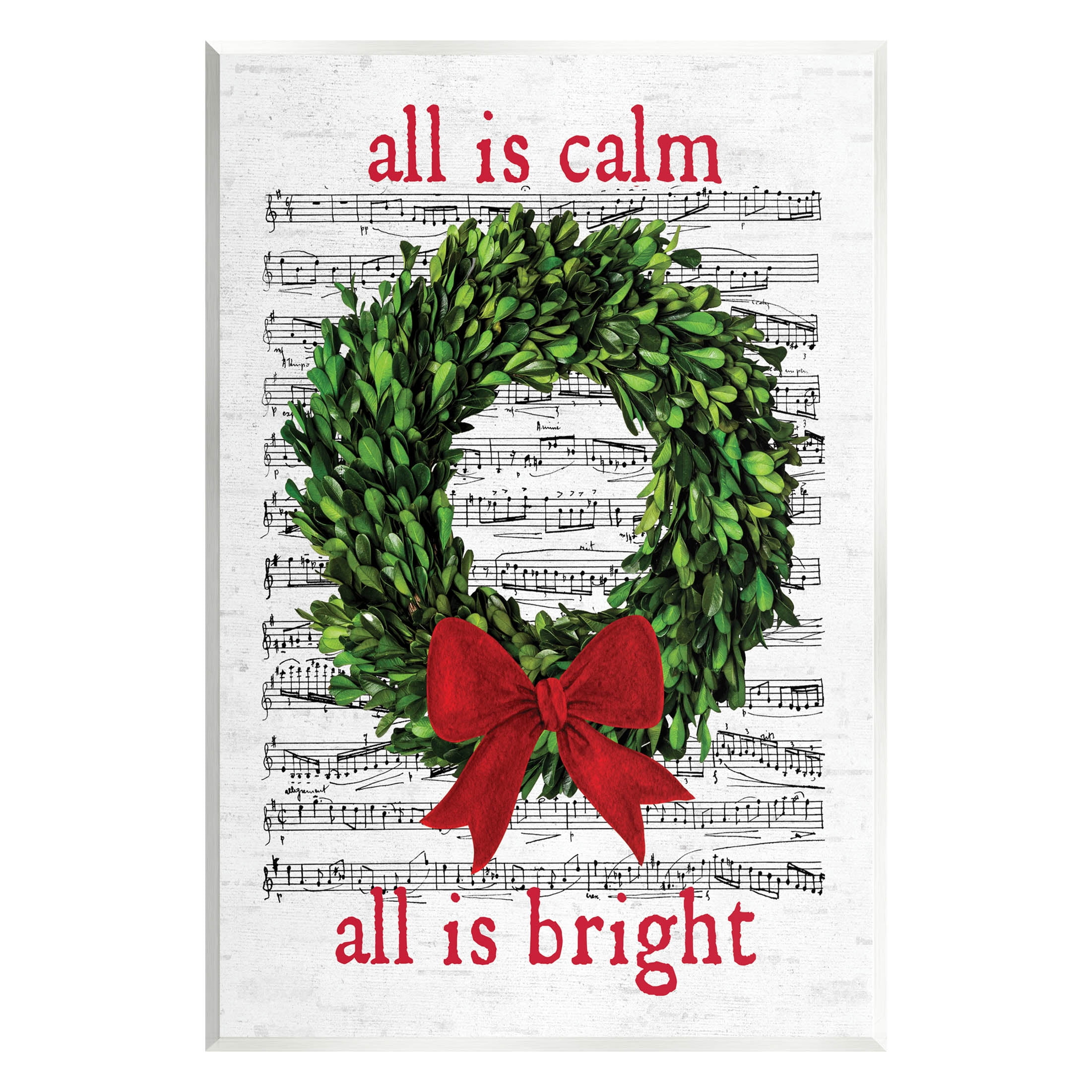 Stupell Industries All Is Calm Christmas Song Graphic Art Unframed Art Print Wall Art, Design by Lettered and Lined