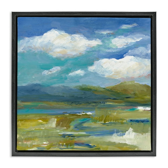 Stupell Industries All Its Beauty Landscape Nautical & Beach Painting Black Floater Framed Canvas Art Print Wall Art, 18 x 18