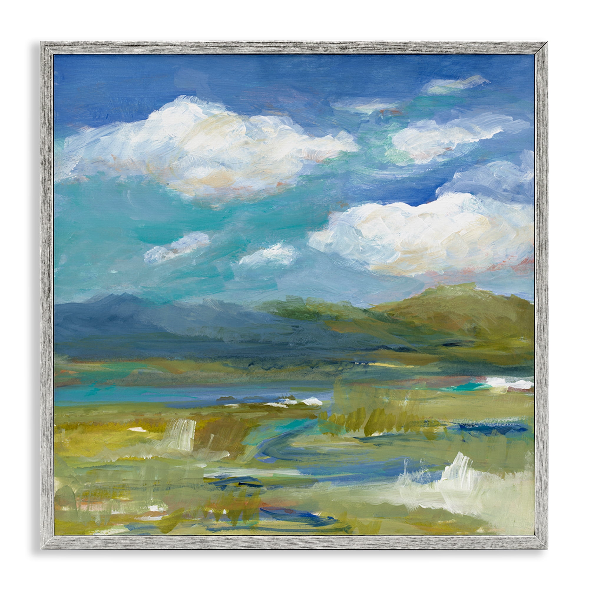Stupell Industries All Its Beauty Landscape Nautical & Beach Painting Gray Framed Art Print Wall Art, 17 x 17