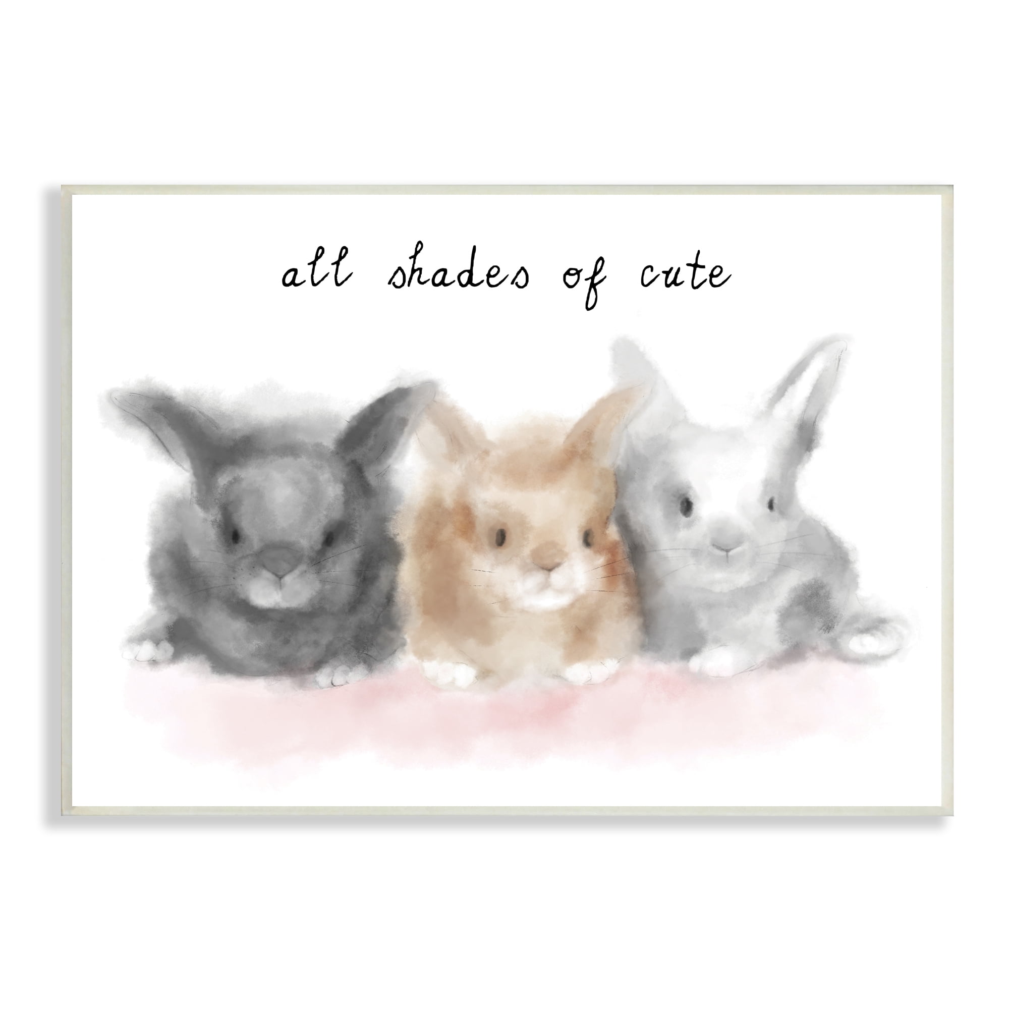 Stupell Industries All Shades of Cute Phrase Three Baby Bunnies, 10 x 15, Designed by Daphne Polselli