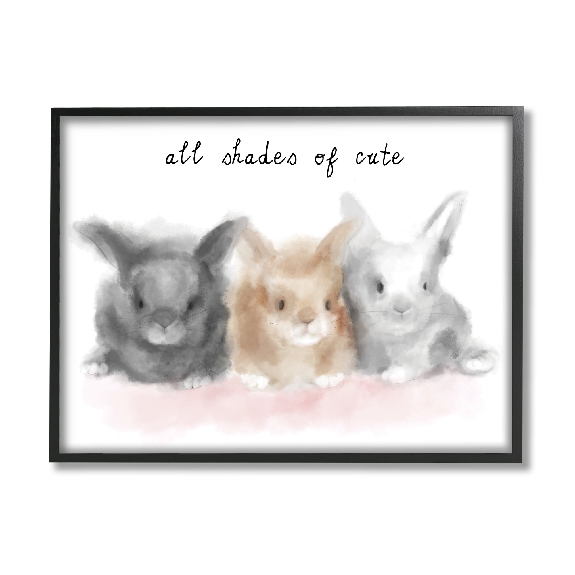 Stupell Industries All Shades of Cute Phrase Three Baby Bunnies, 16 x 20, Designed by Daphne Polselli