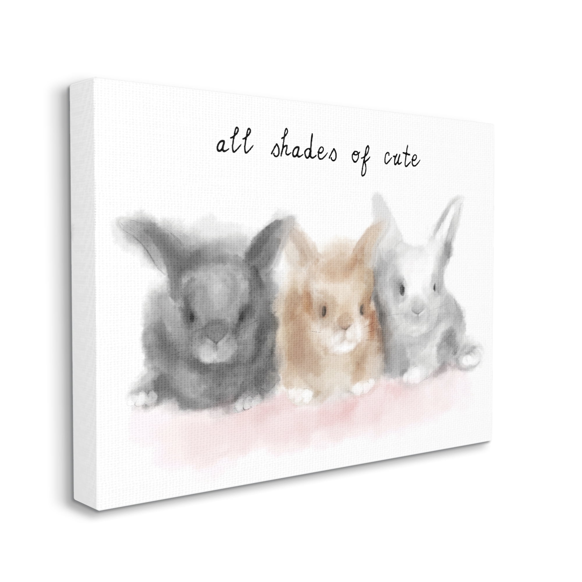 Stupell Industries All Shades of Cute Phrase Three Baby Bunnies, 24 x 30, Designed by Daphne Polselli