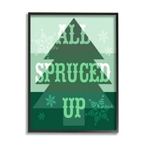 Stupell Industries All Spruced Up Holiday Pun Holiday Painting Black Framed Art Print Wall Art, 11 x 14