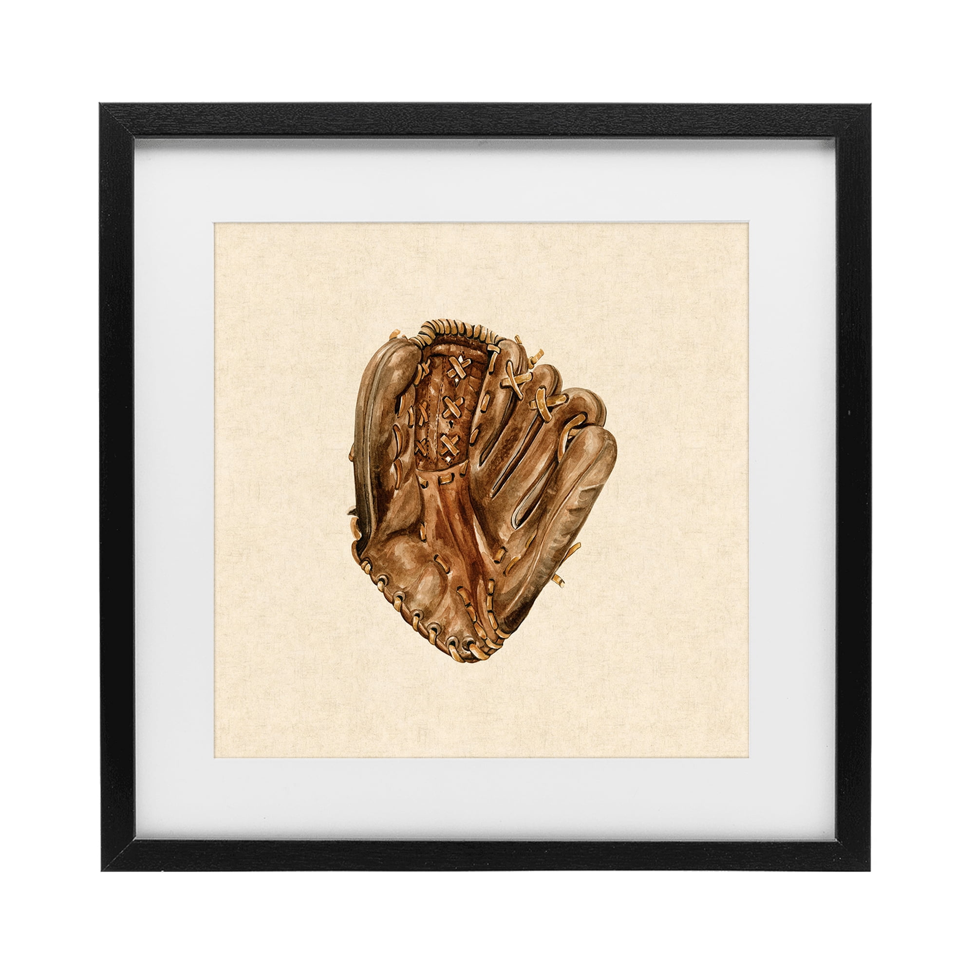 Stupell Industries All Star Baseball Glove Black Framed Print Under Glass, design by Bethany Sandoval