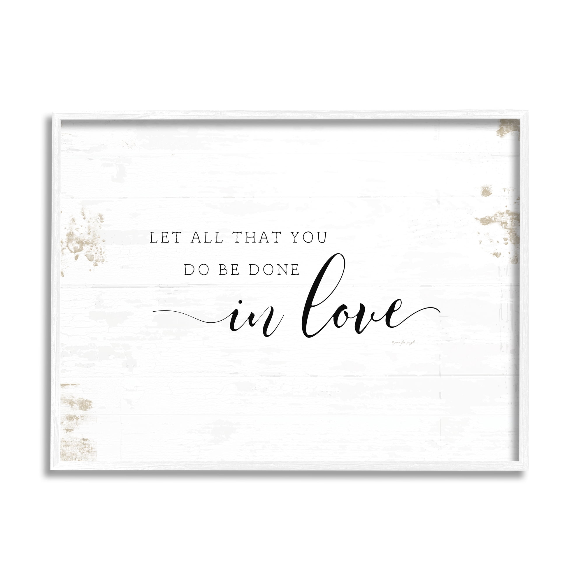 Stupell Industries All That You Do in Love Rustic Country Quote Graphic Art Framed Art Print Wall Art, 14x11, By Jennifer Pugh