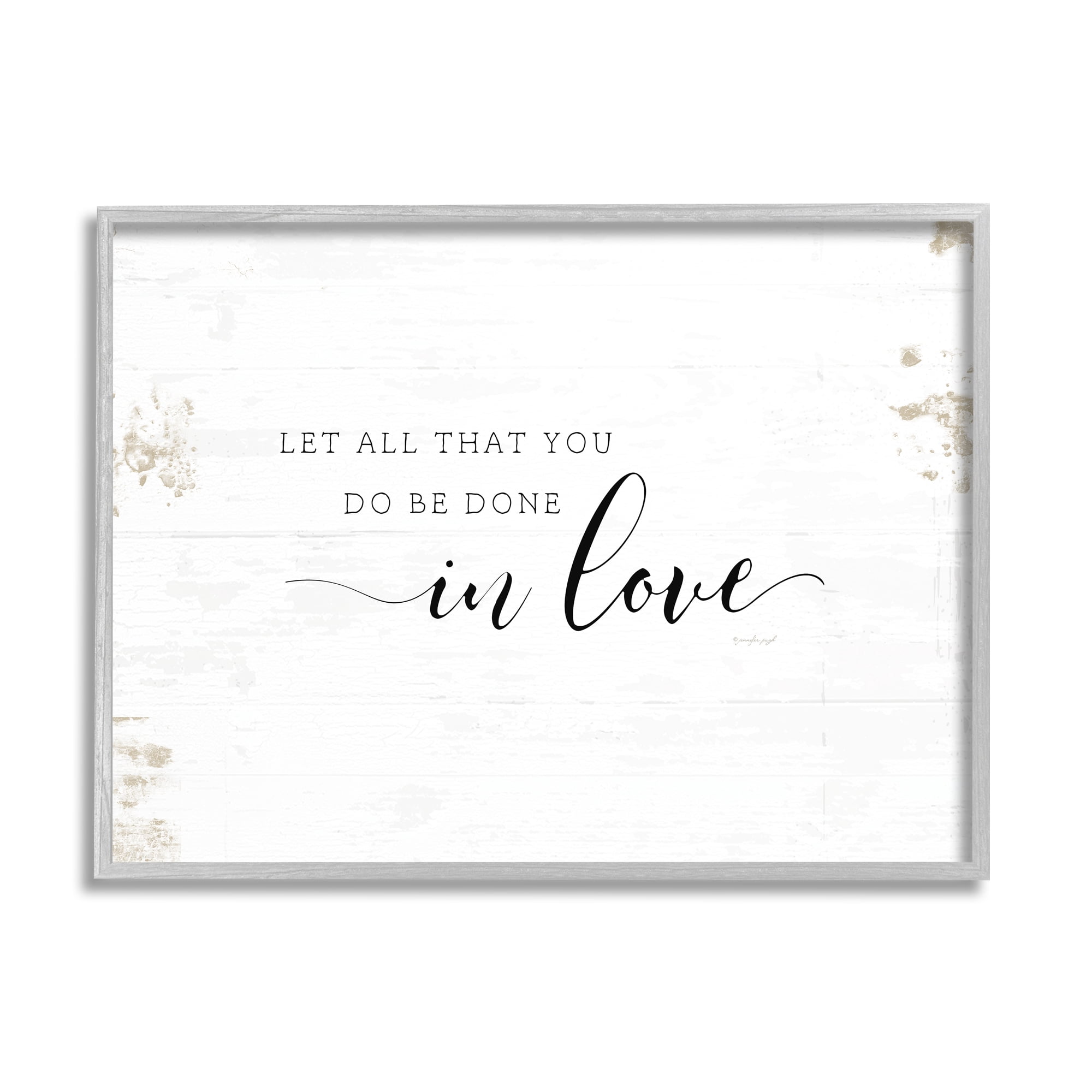 Stupell Industries All That You Do in Love Rustic Country Quote Graphic Art Framed Art Print Wall Art, 30x24, By Jennifer Pugh