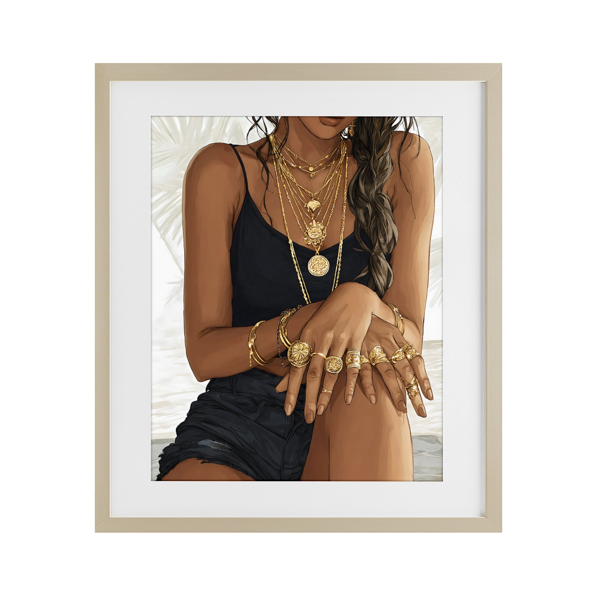 Stupell Industries All The Bling Adornments Birch Framed Print Under Glass, design by Franklyn Gregory