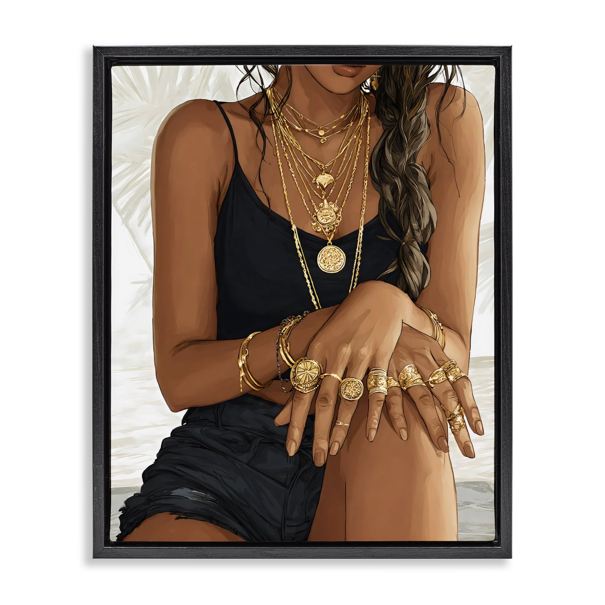 Stupell Industries All The Bling Adornments Black Framed Floater Canvas Wall Art, design by Franklyn Gregory
