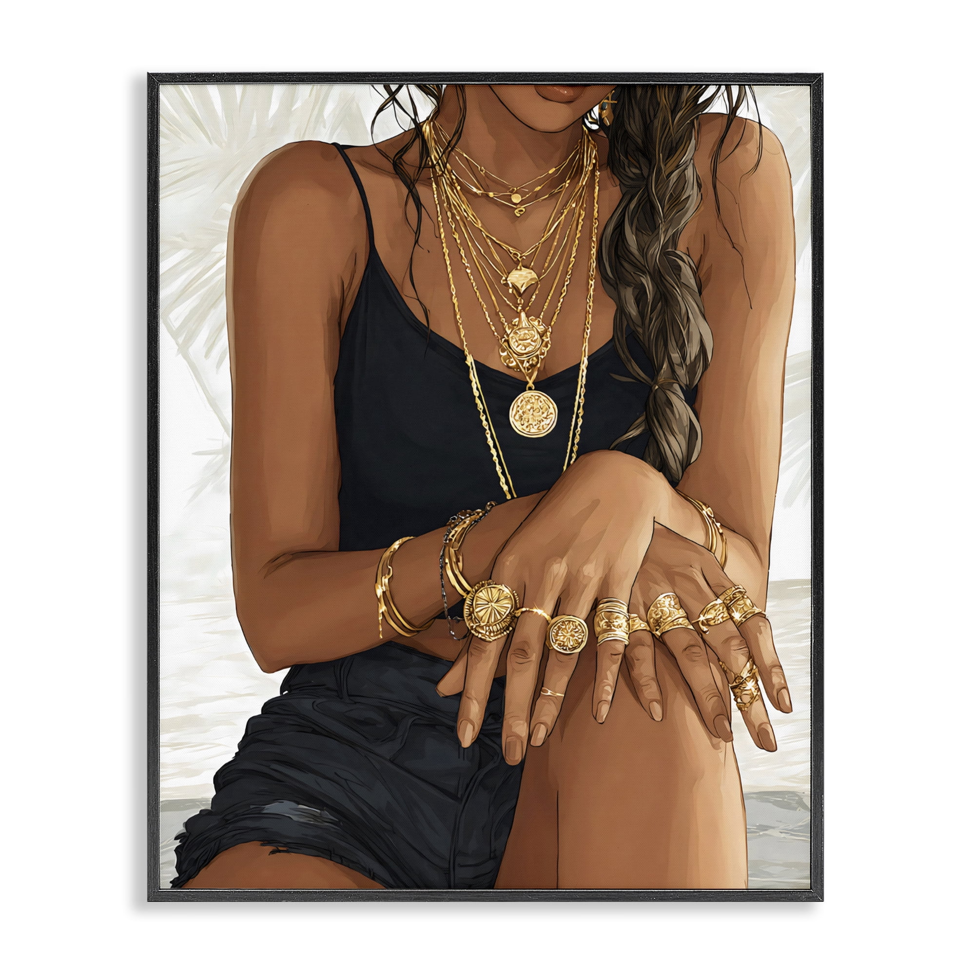 Stupell Industries All The Bling Adornments Black Framed Giclee Art, design by Franklyn Gregory
