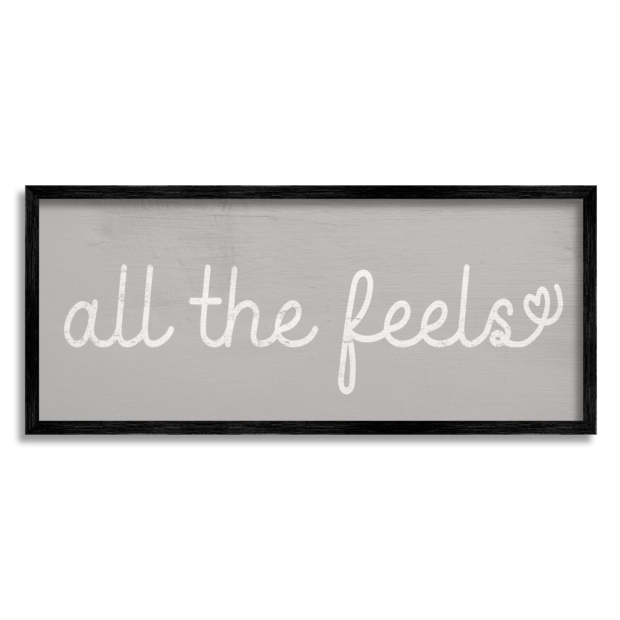 Stupell Industries All The Feels Cute Phrase Heart Icon Typography, 10 x 24, Designed by Daphne Polselli