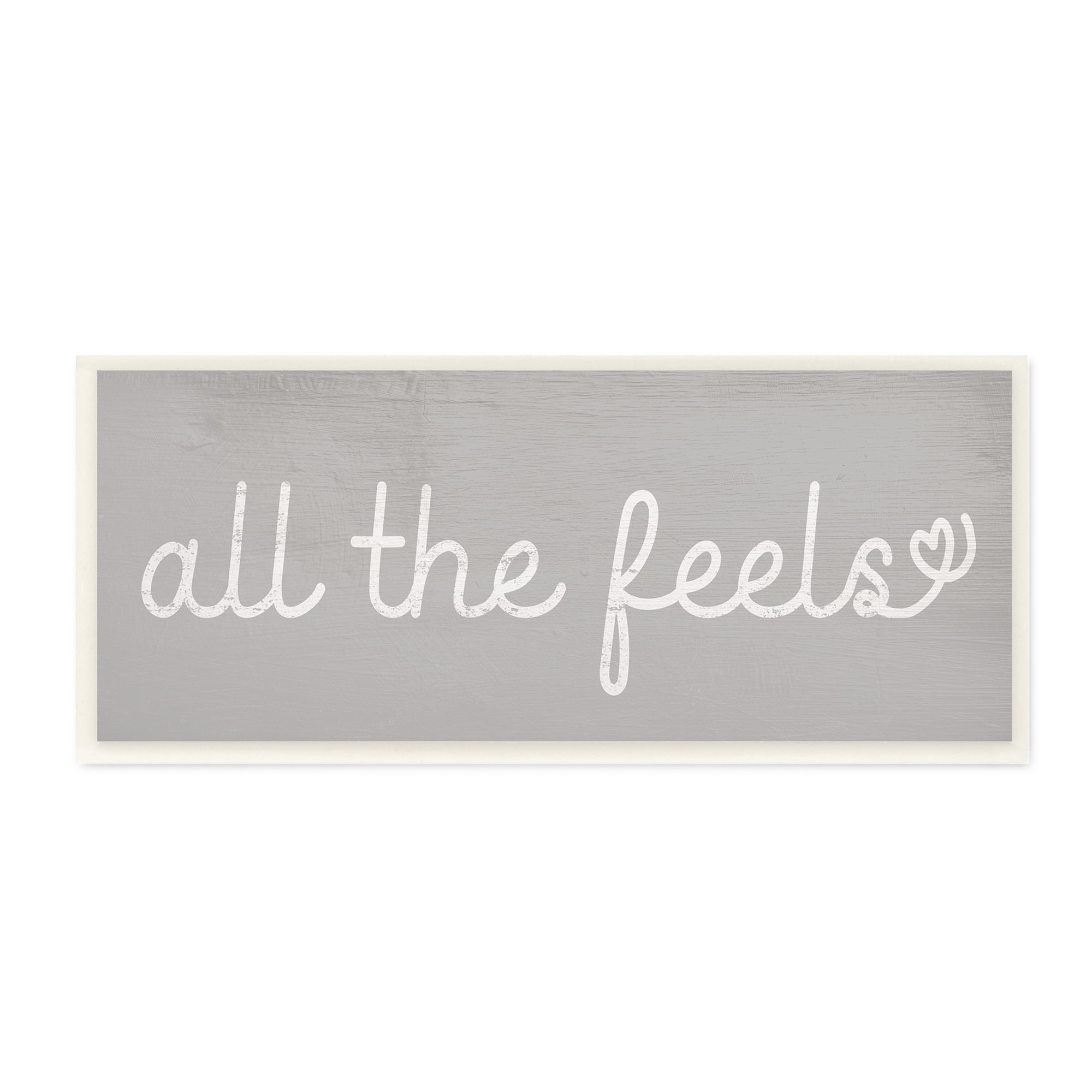 Stupell Industries All The Feels Cute Phrase Heart Icon Typography, 7 x 17, Designed by Daphne Polselli
