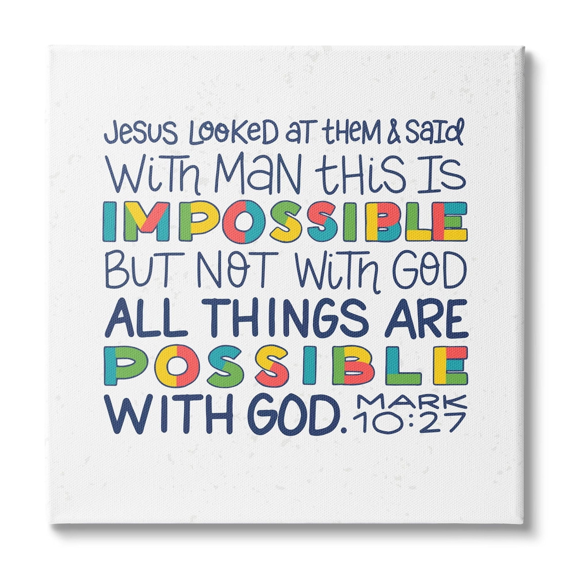 Stupell Industries All Things Possible with God Mark 10:27 Proverbs, 17 x 17, Design by Raye Allison Creations