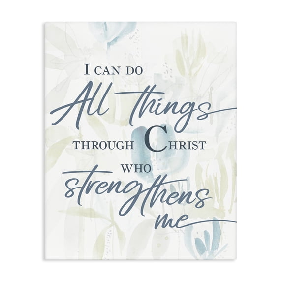 Stupell Industries Farmhouse All Things Through Christ Canvas Art, 30 x 40, by Krinlox
