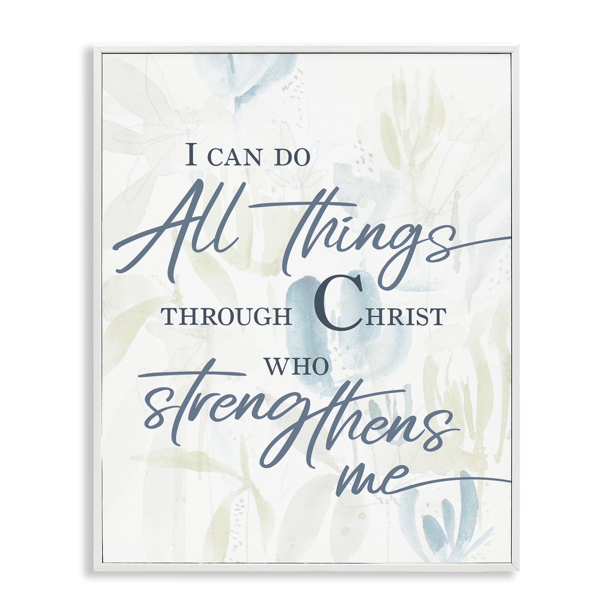 Stupell Industries All Things Through Christ White Framed Giclee Art, design by Krinlox