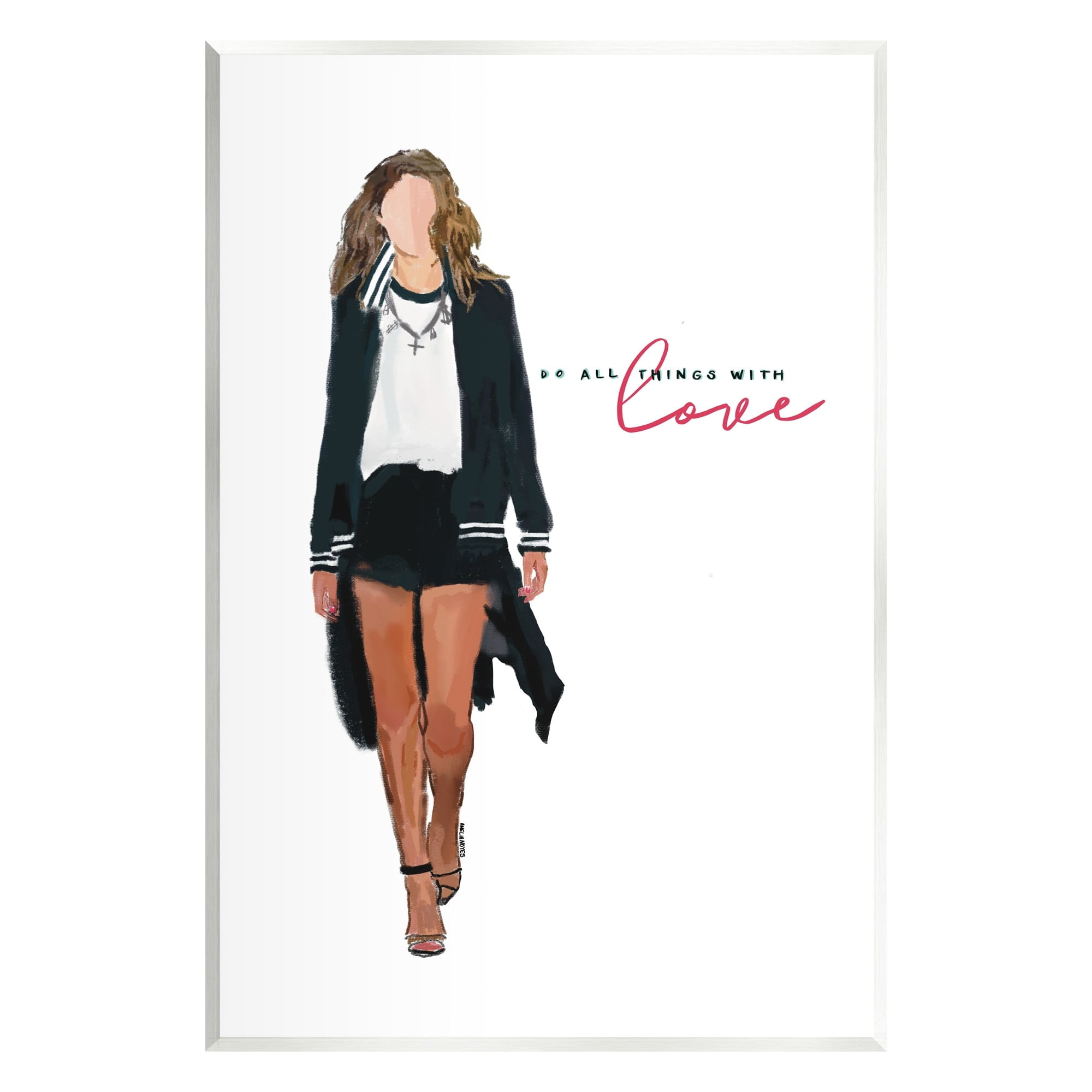Stupell Industries All Things With Love Inspiring Glam Fashion Woman Graphic Art Unframed Art Print Wall Art, Design by Amelia Noyes