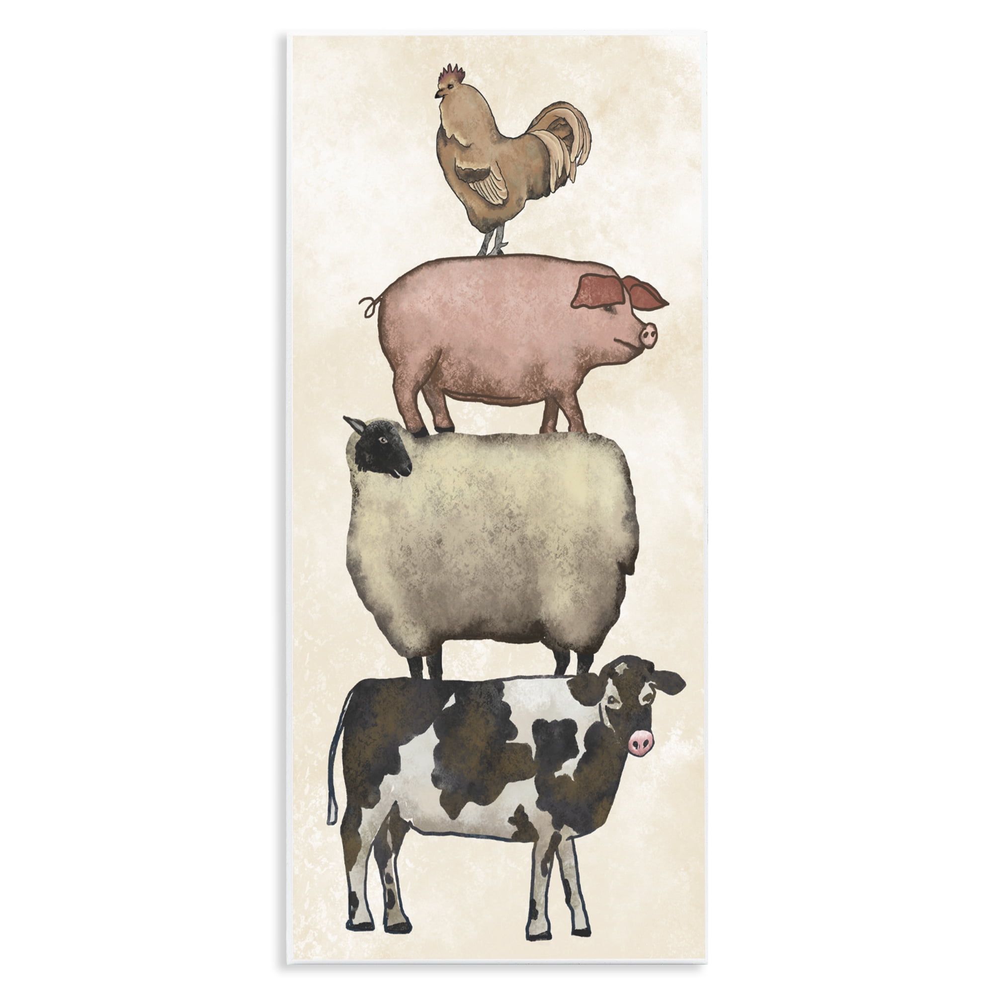 Stupell Industries All Together Vintage Farm Animals Wall Plaque Art, design by Leah Noel Art