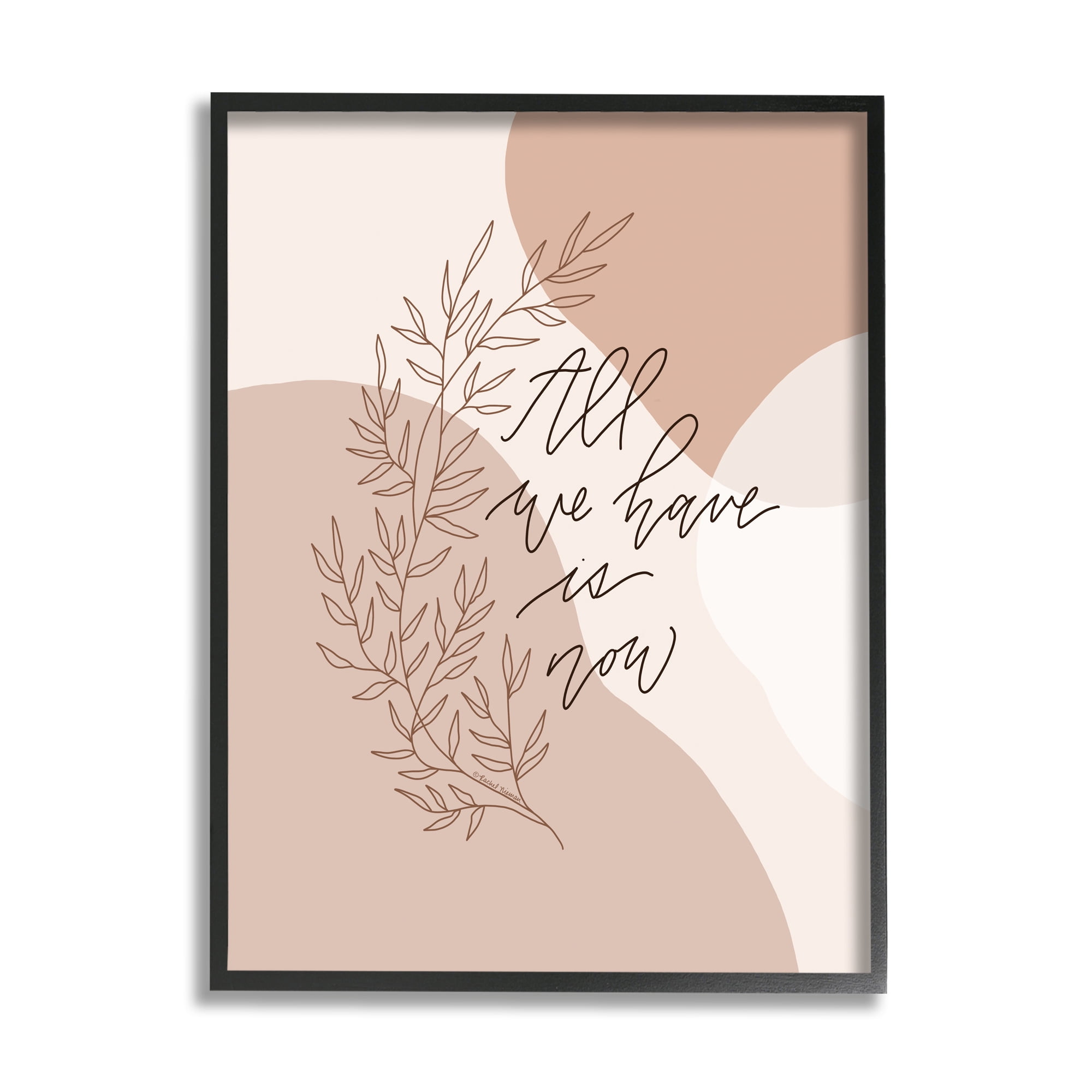 Stupell Industries All We Have Is Now Botanical & Floral Painting Black Framed Art Print Wall Art, 24 x 30