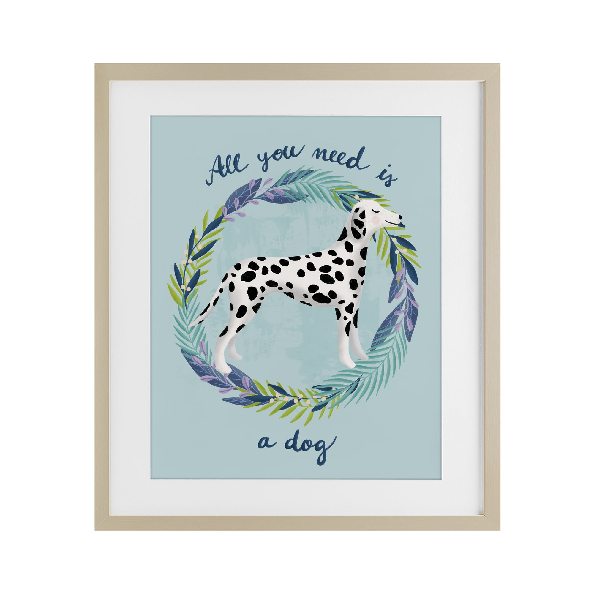 Stupell Industries All You Need Is A Dog Birch Framed Print Under Glass, design by Metka Hiti