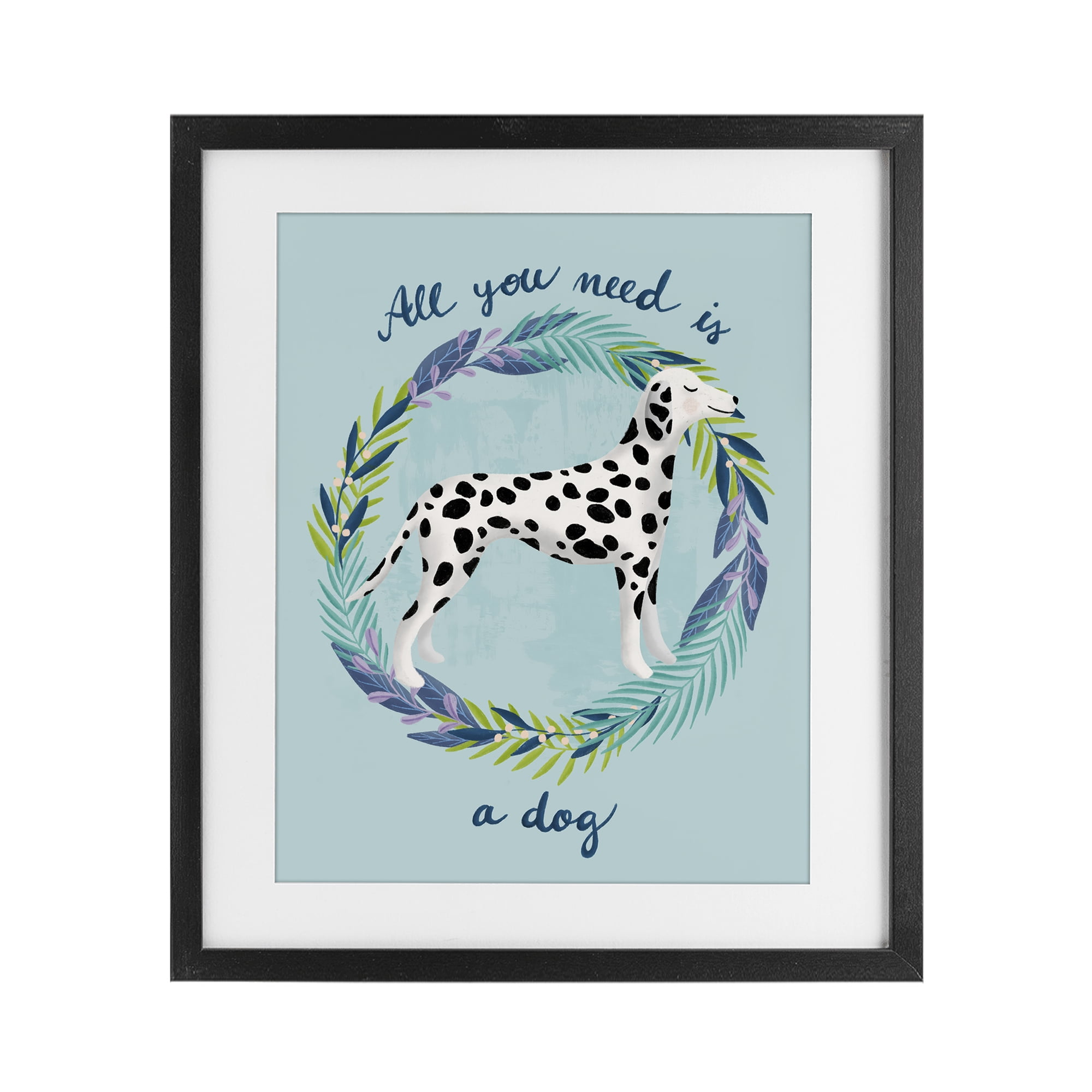 Stupell Industries All You Need Is A Dog Black Framed Print Under Glass, design by Metka Hiti