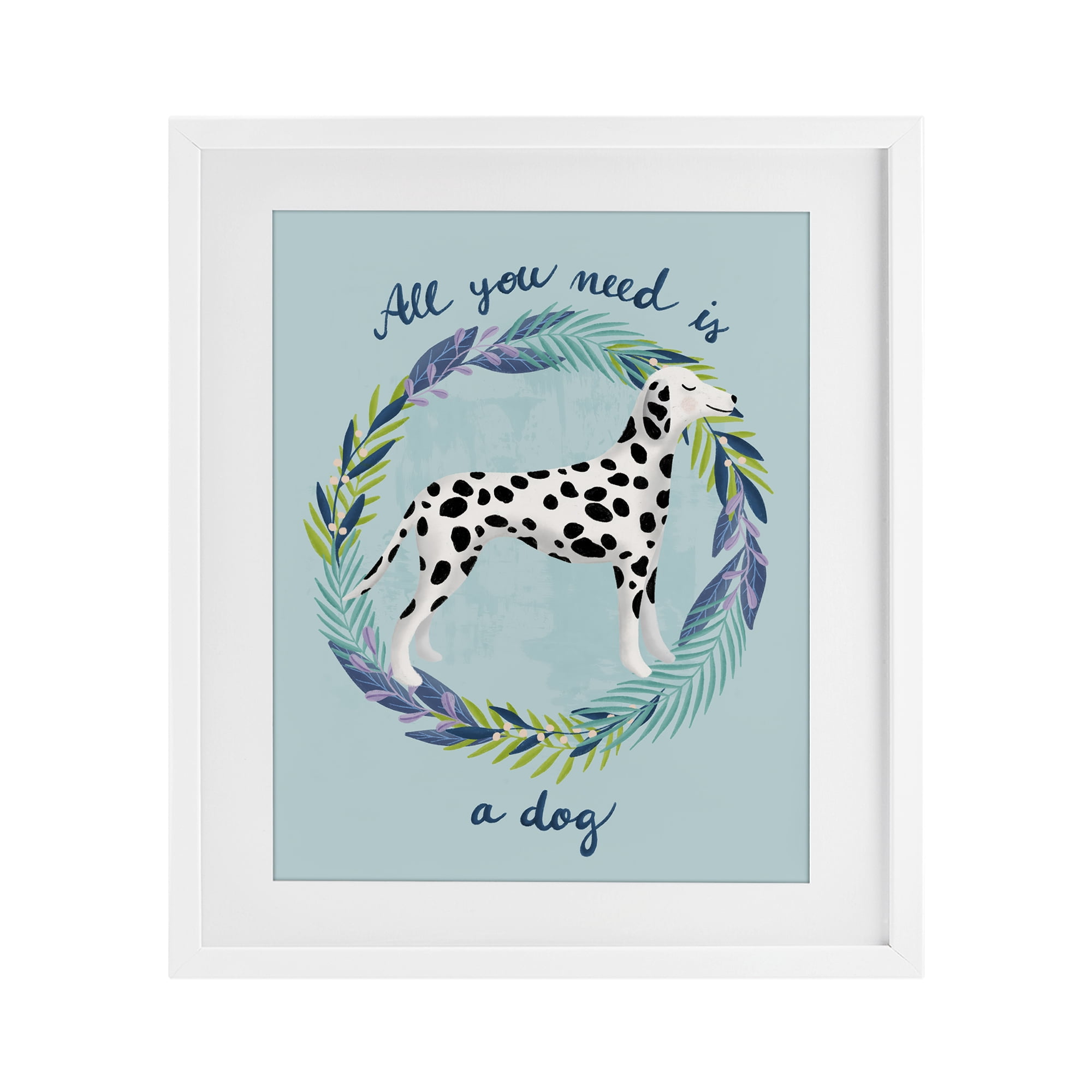 Stupell Industries All You Need Is A Dog White Framed Print Under Glass, design by Metka Hiti