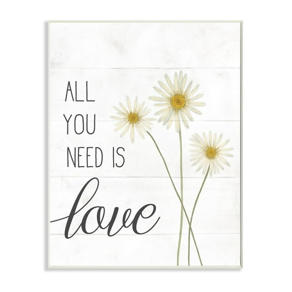 Stupell Industries All You Need Is Love Quote Country Floral Charm Graphic Art Unframed Art Print Wall Art, 10x15, by Daphne Polselli