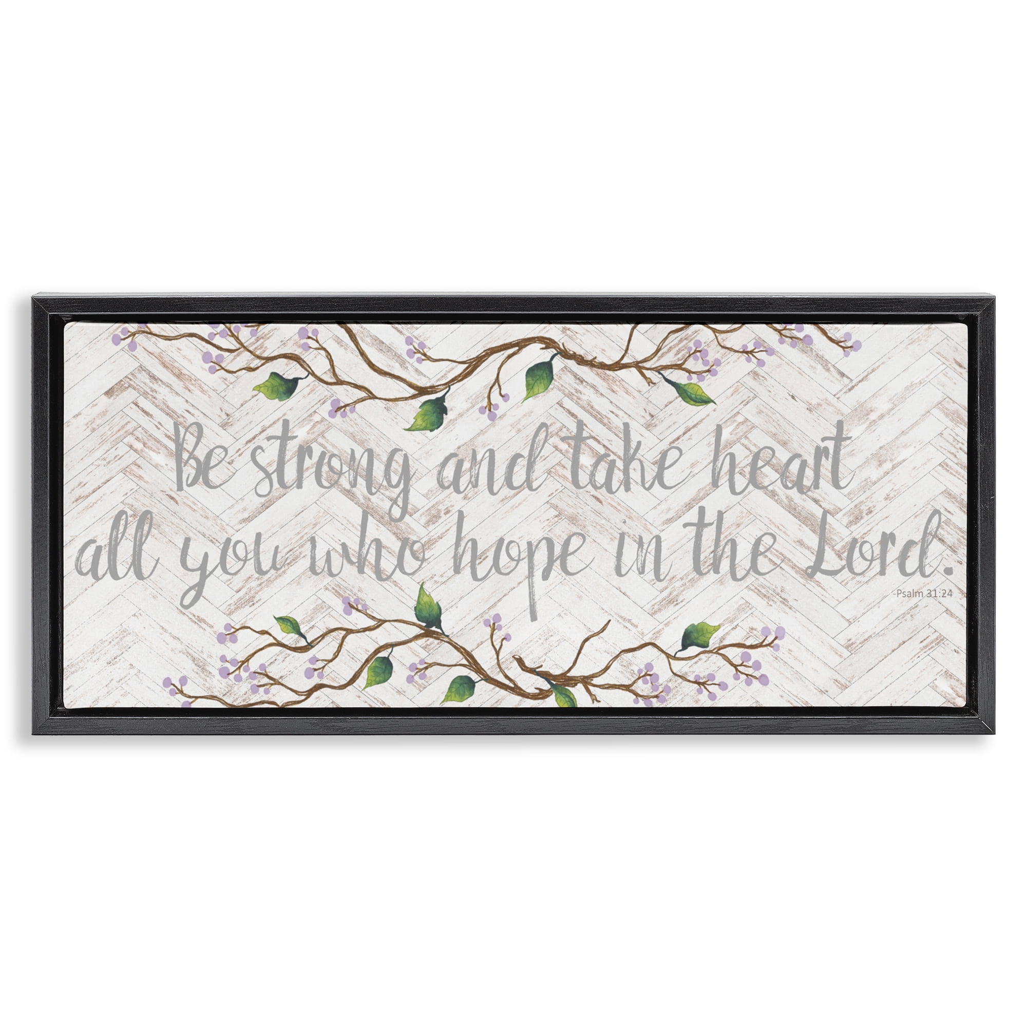 Stupell Industries All You Who Hope Black Framed Floater Canvas Wall Art, design by Elizabeth Medley